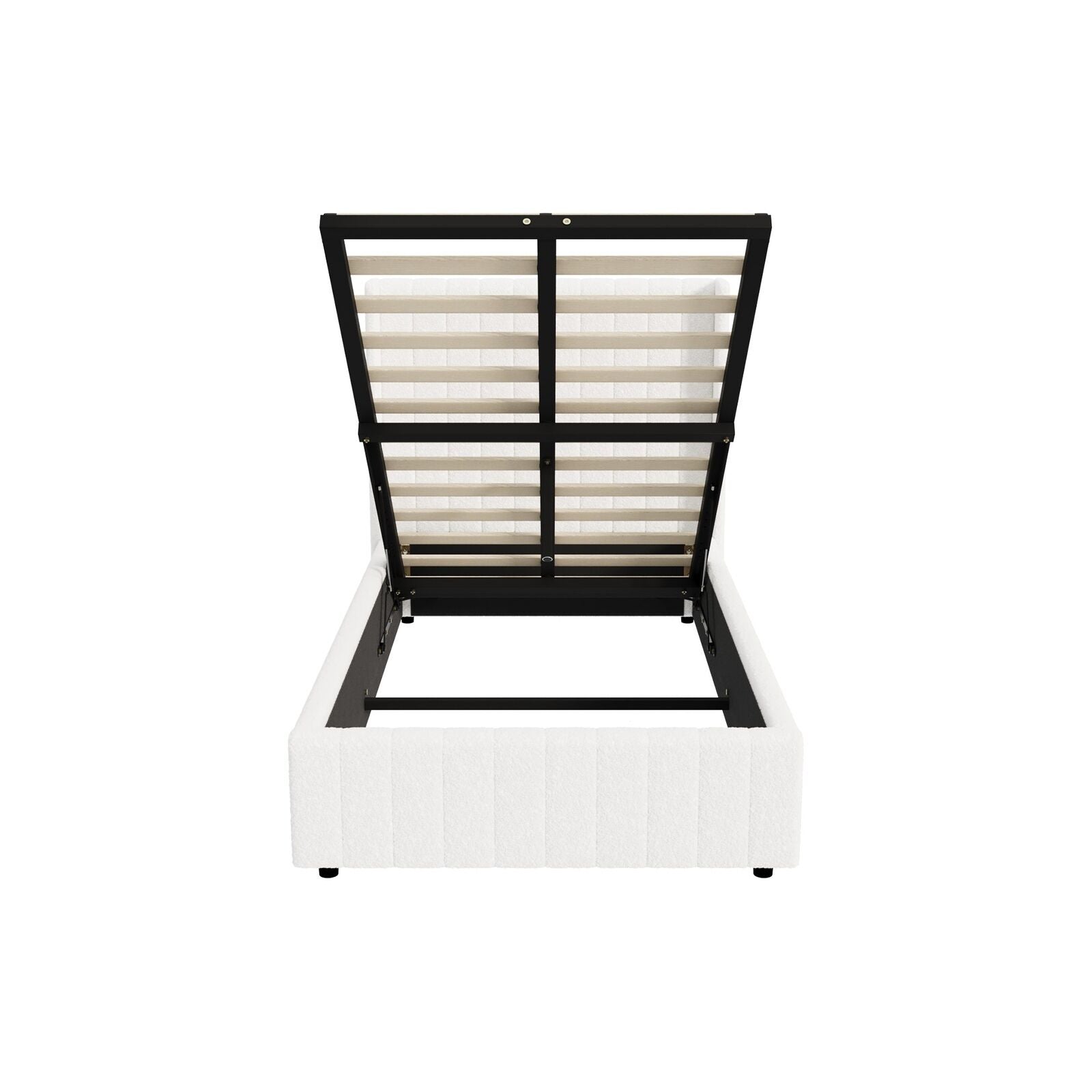 Elevate Your Bedroom with the Oikiture Queen Gas Lift Bed Frame - Stylish Boucle Design with Ample Storage